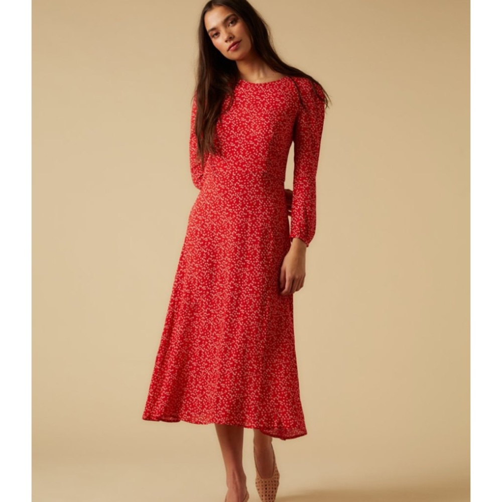 Saskia Marisol red floral dress